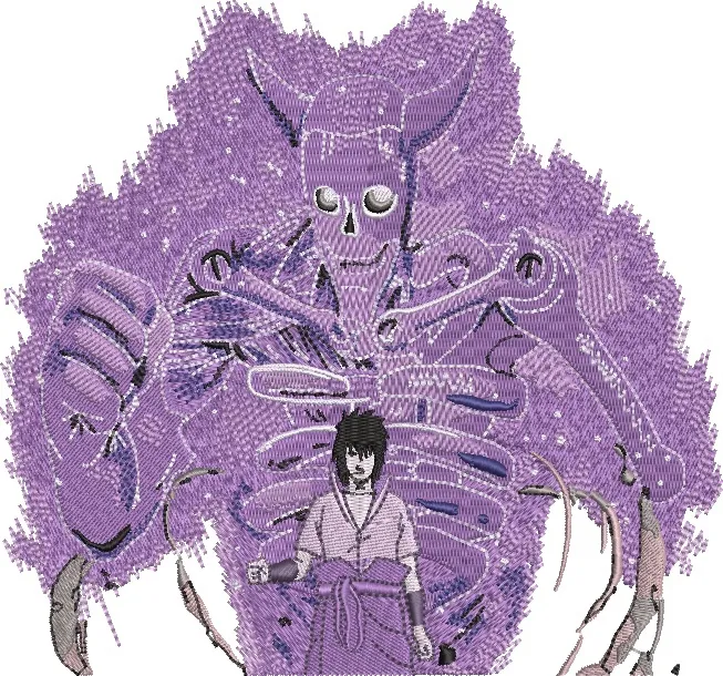  Sasuke Uchiha with Susanoo Purple Aura  embroidery pattern preview