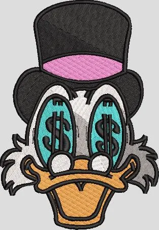  Scrooge McDuck Money Eyes Embroidery  embroidery pattern preview