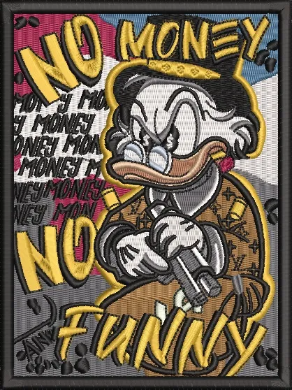 Scrooge McDuck No Money No Funny Graffiti Patch  embroidery pattern preview
