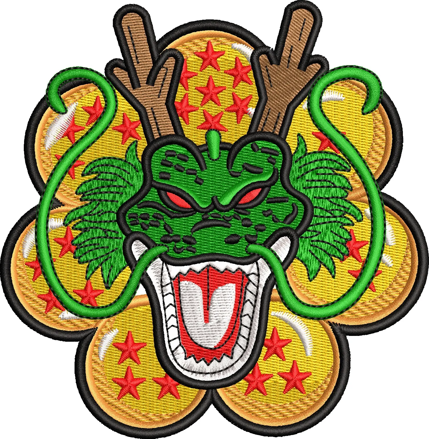  Shenron with Dragon Balls Embroidery Patch  embroidery pattern preview