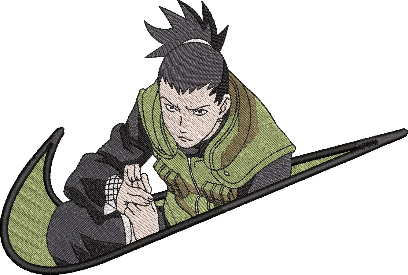  Shikamaru in Nike Logo Shape  embroidery pattern preview