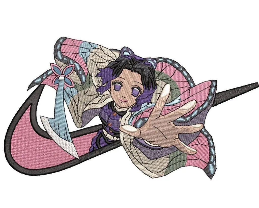  Shinobu Kocho with Butterfly Kimono and Katana  embroidery pattern preview