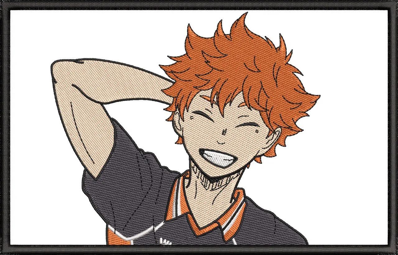  Shoyo Hinata Smiling Volleyball Jersey  embroidery pattern preview