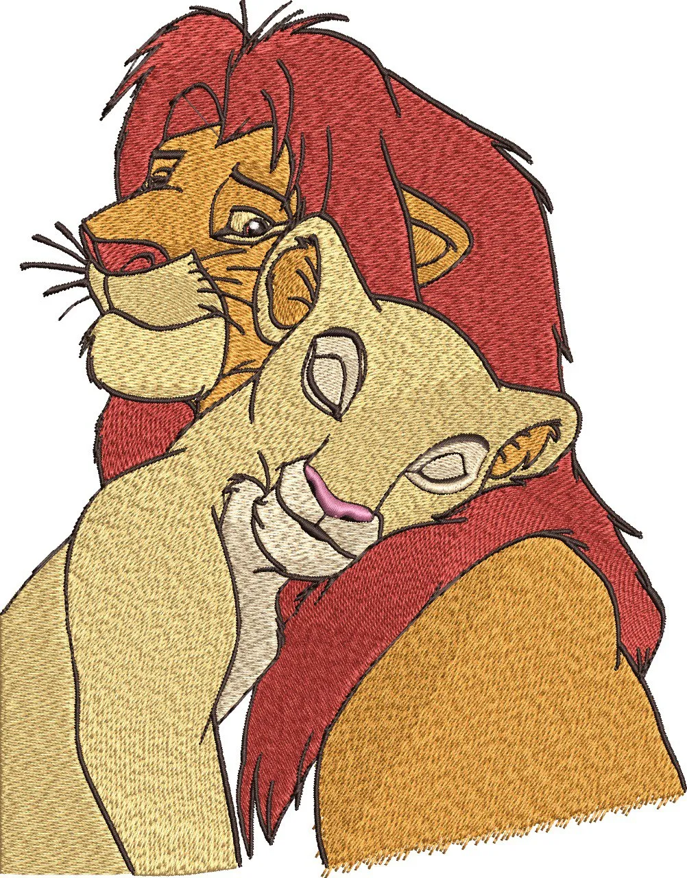  Simba and Nala Lion King Embroidery  embroidery pattern preview