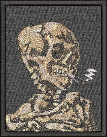  Skeleton Smoking Embroidery  embroidery pattern preview