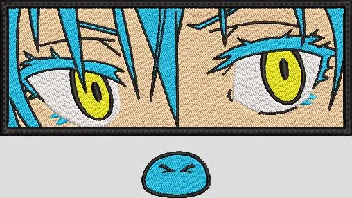  Slime Eyes Close Up Rectangular Patch  embroidery pattern preview