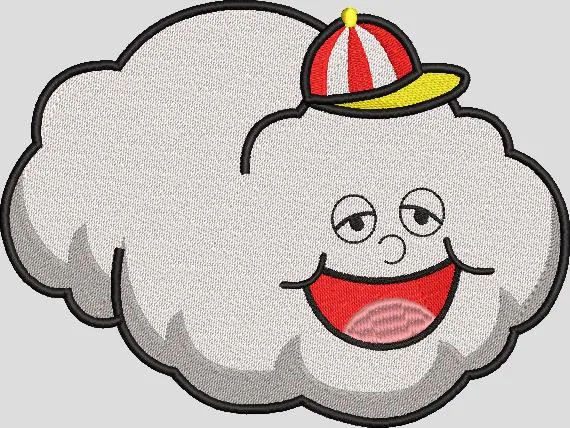  Smiling Cloud with Red and Yellow Cap  embroidery pattern preview