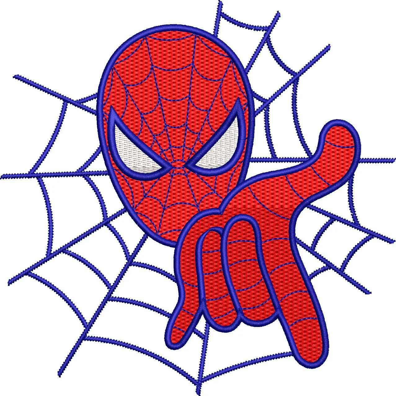  Spiderman Head with Web and Hand Gesture  embroidery pattern preview