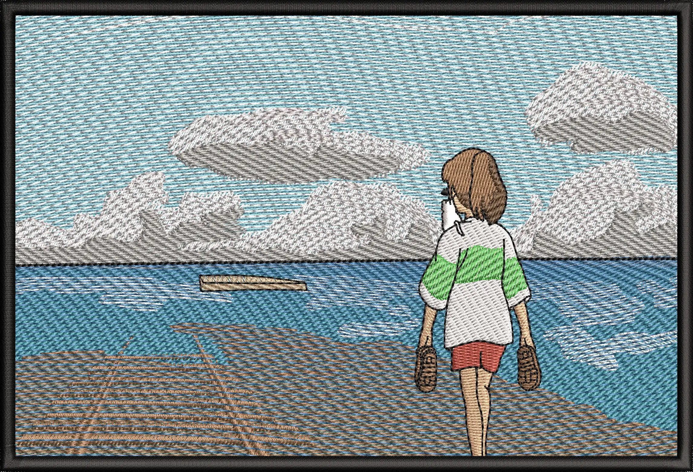  Spirited Away Chihiro Embroidery Beach Scene  embroidery pattern preview