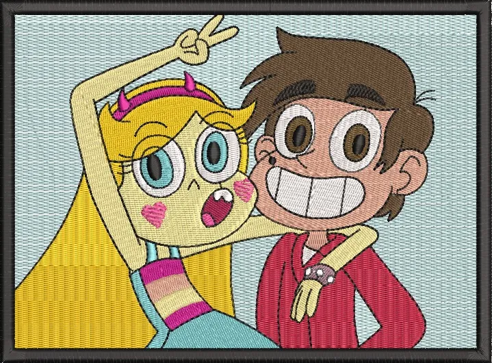  Star Butterfly and Marco Diaz Selfie Patch  embroidery pattern preview