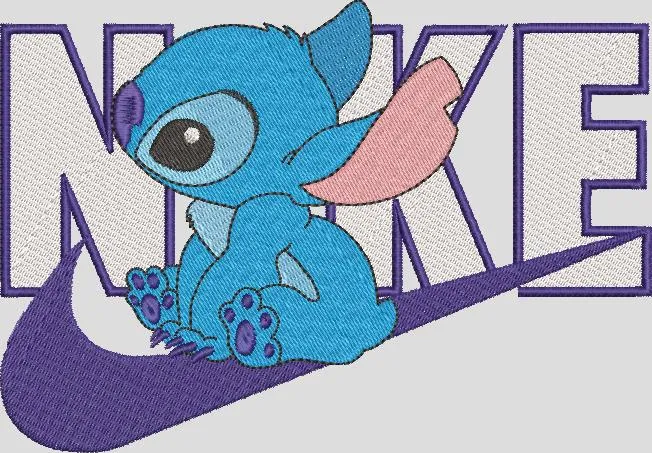 Stitch Sitting on Nike Logo  embroidery pattern preview