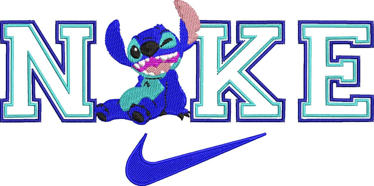  Stitch with Nike Logo Parody  embroidery pattern preview