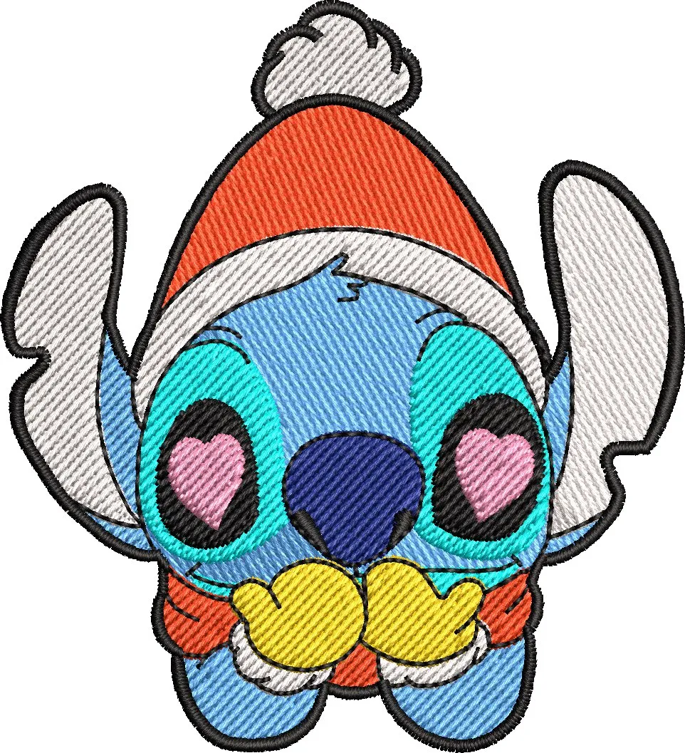  Stitch with Santa Hat and Heart Eyes  embroidery pattern preview