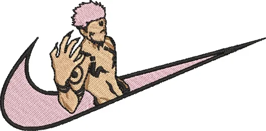  Sukuna Inside Pink Nike Logo  embroidery pattern preview