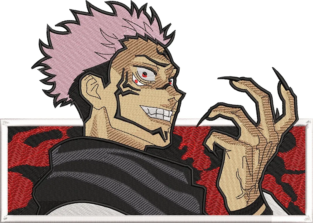  Sukuna from Jujutsu Kaisen Menacing Pose  embroidery pattern preview