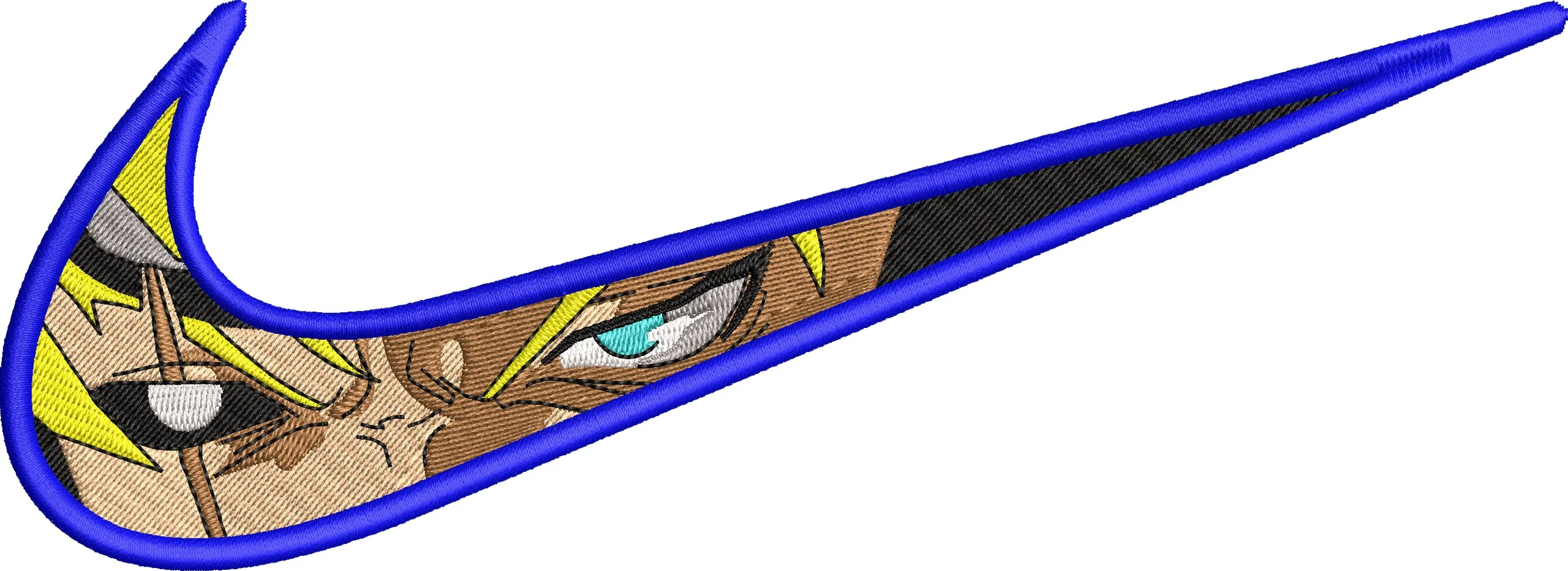  Super Saiyan Vegeta in Blue Nike Swoosh  embroidery pattern preview
