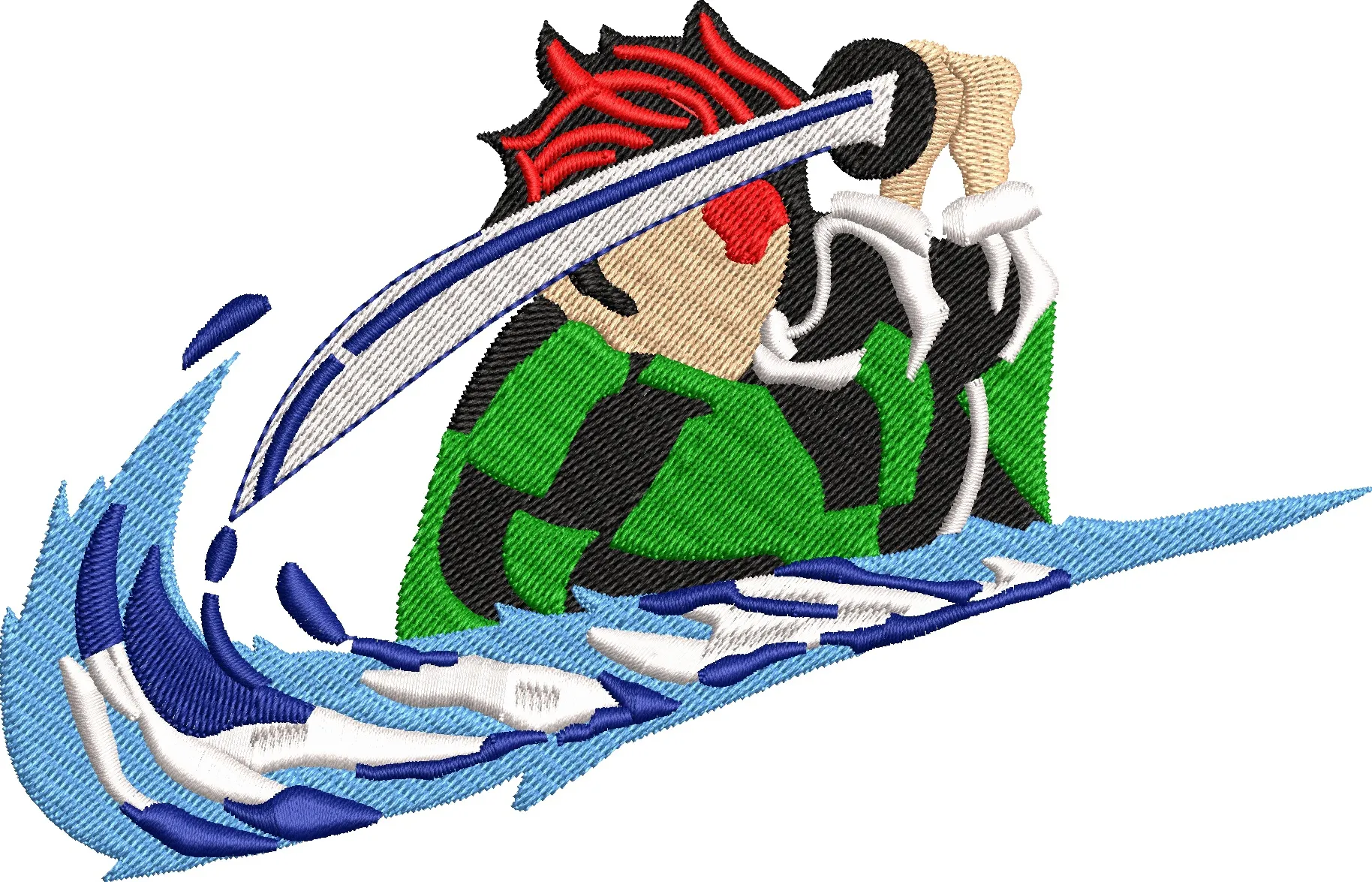  Tanjiro Kamado Water Breathing Attack Embroidery  embroidery pattern preview
