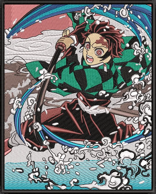  Tanjiro Kamado Water Technique Demon Slayer Embroidery  embroidery pattern preview