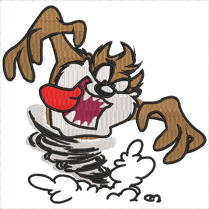  Taz Spinning Tornado Embroidery  embroidery pattern preview