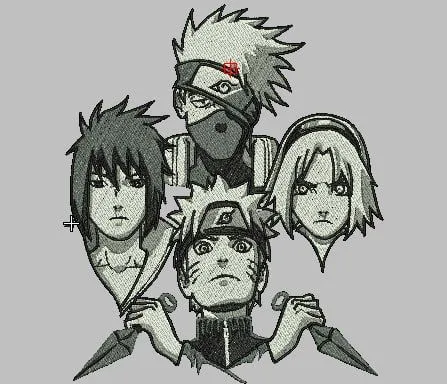  Team 7 Naruto Head Portraits  embroidery pattern preview