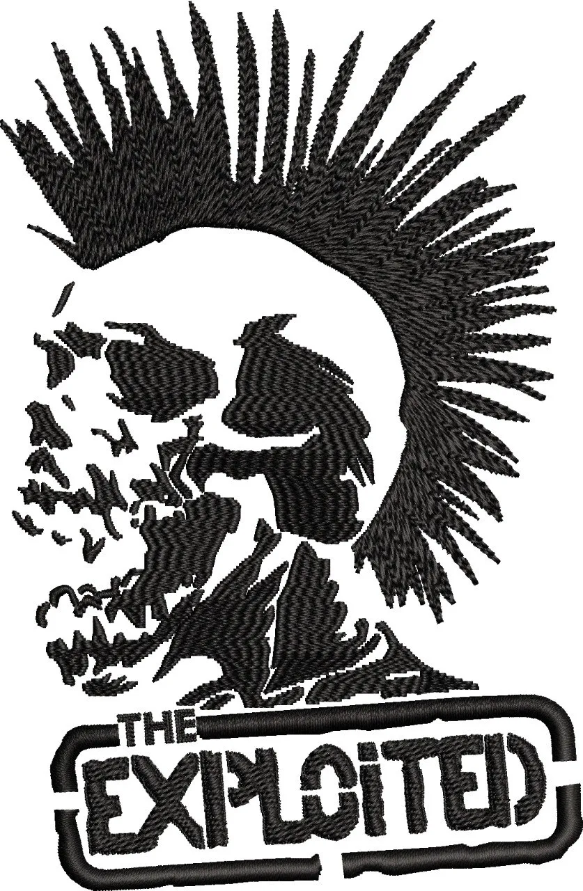  The Exploited Punk Skull Logo Embroidery  embroidery pattern preview