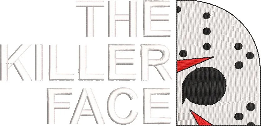  The Killer Face Hockey Mask Typography  embroidery pattern preview