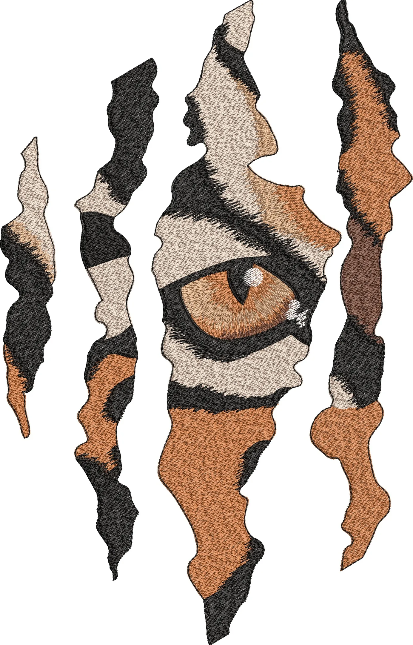  Tiger Eye in Claw Mark Stripes Embroidery  embroidery pattern preview