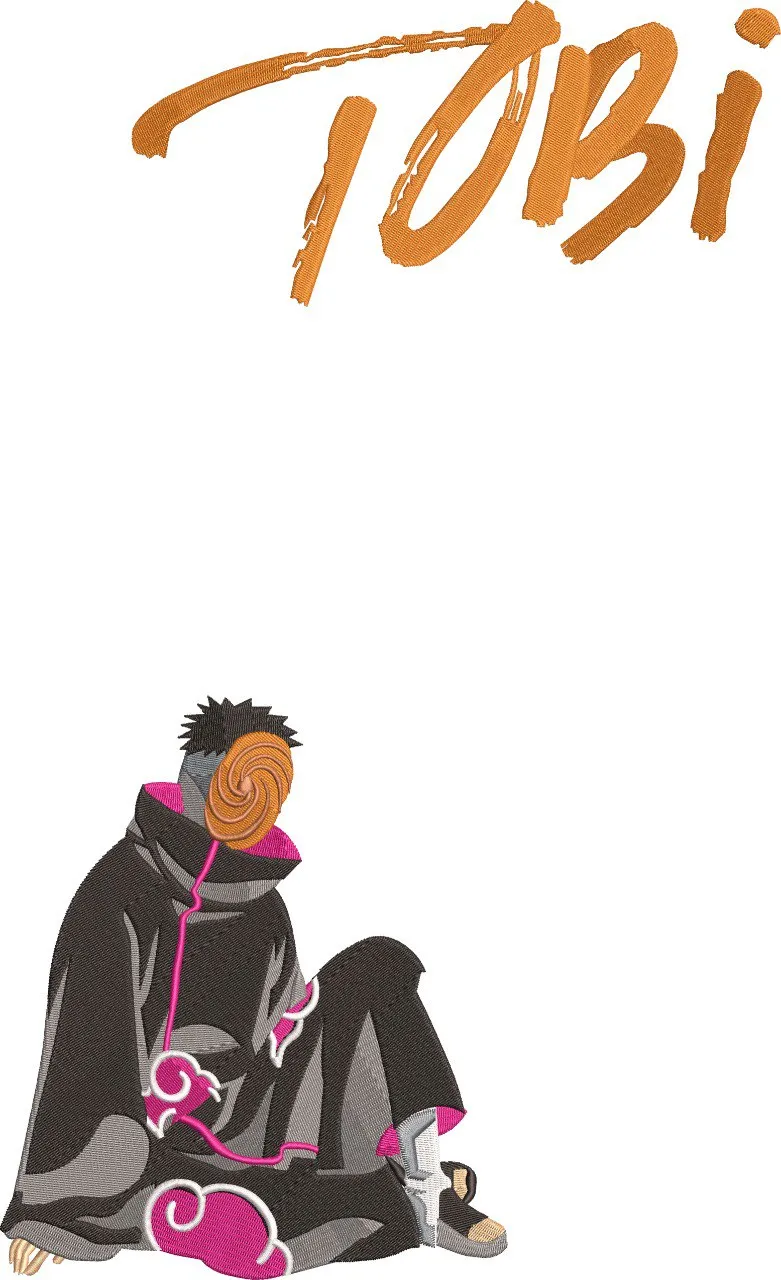  Tobi Sitting Akatsuki Embroidery Style  embroidery pattern preview