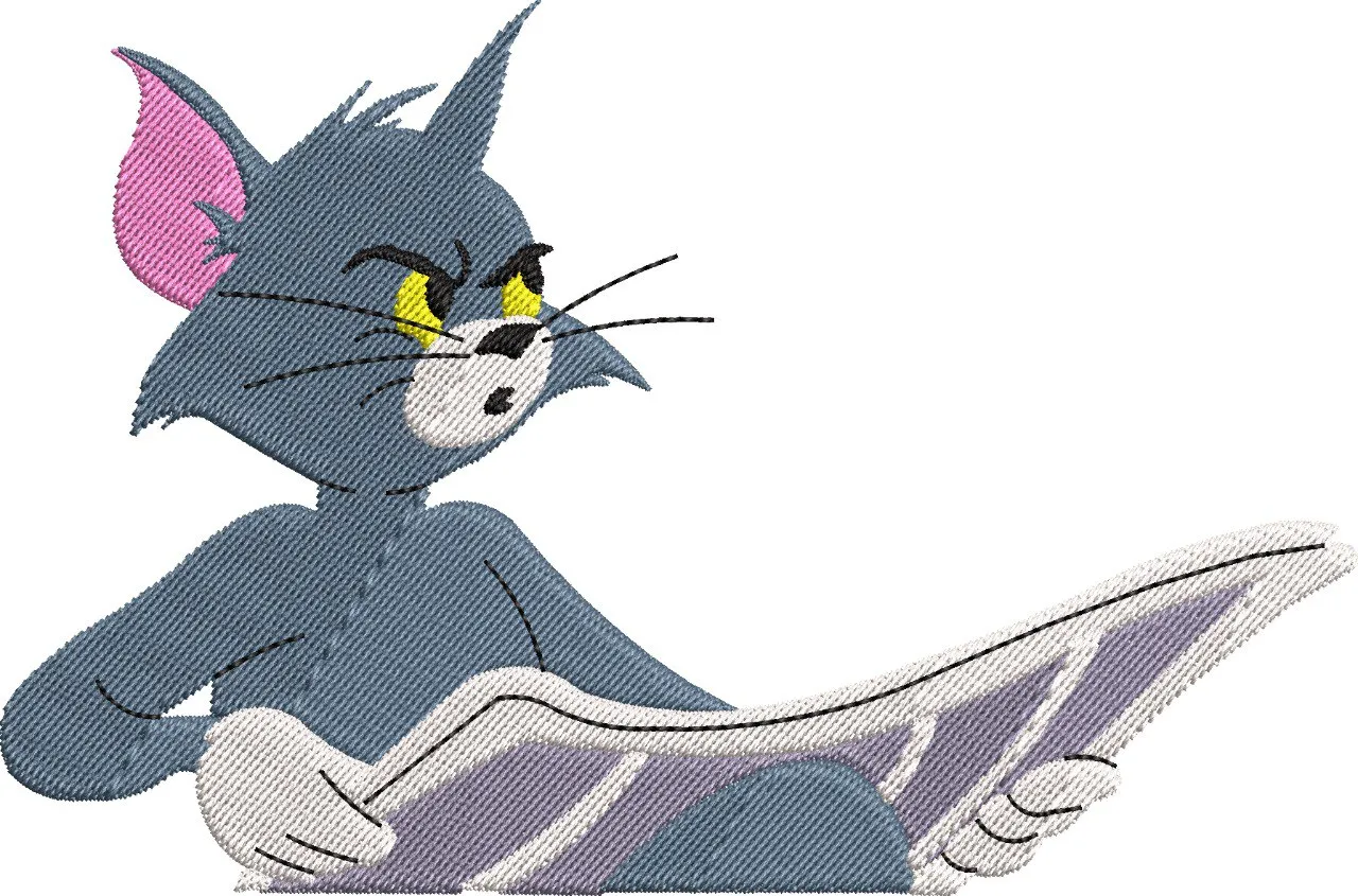  Tom Reading Newspaper Embroidery  embroidery pattern preview