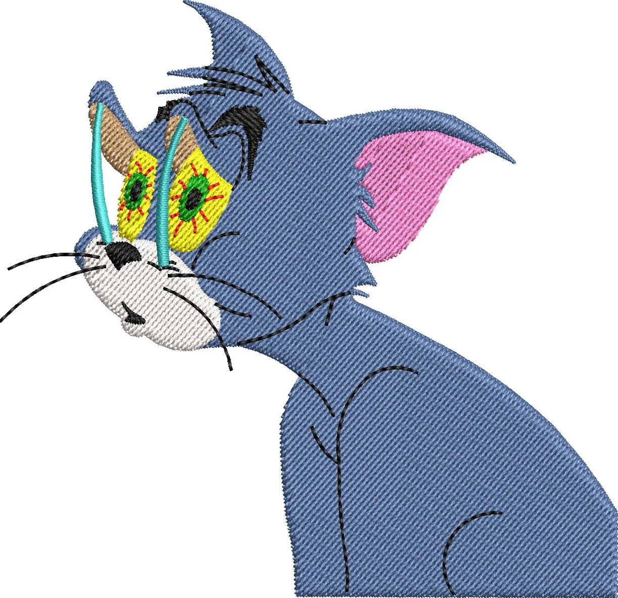  Tom with Popping Eyes Embroidery Style  embroidery pattern preview