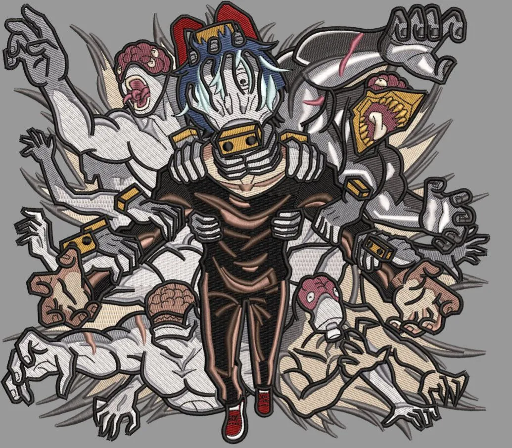  Tomura Shigaraki with Nomu Arms Embroidery Art  embroidery pattern preview