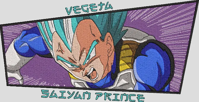  Vegeta Saiyan Prince Embroidered Patch  embroidery pattern preview