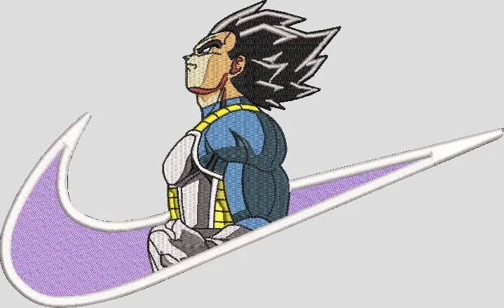  Vegeta in Nike Swoosh Patch  embroidery pattern preview