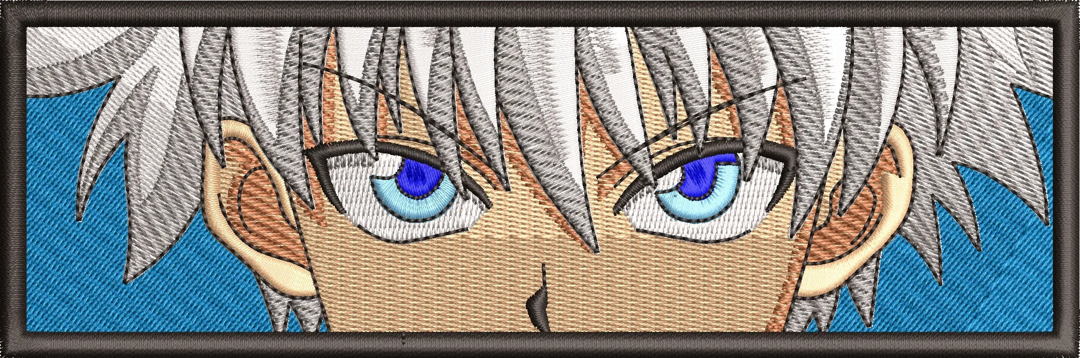  White Haired Anime Character Blue Eyes Close Up  embroidery pattern preview