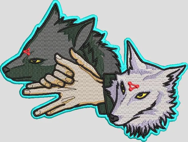  Wolf Shadow Puppet with Realistic Wolves  embroidery pattern preview