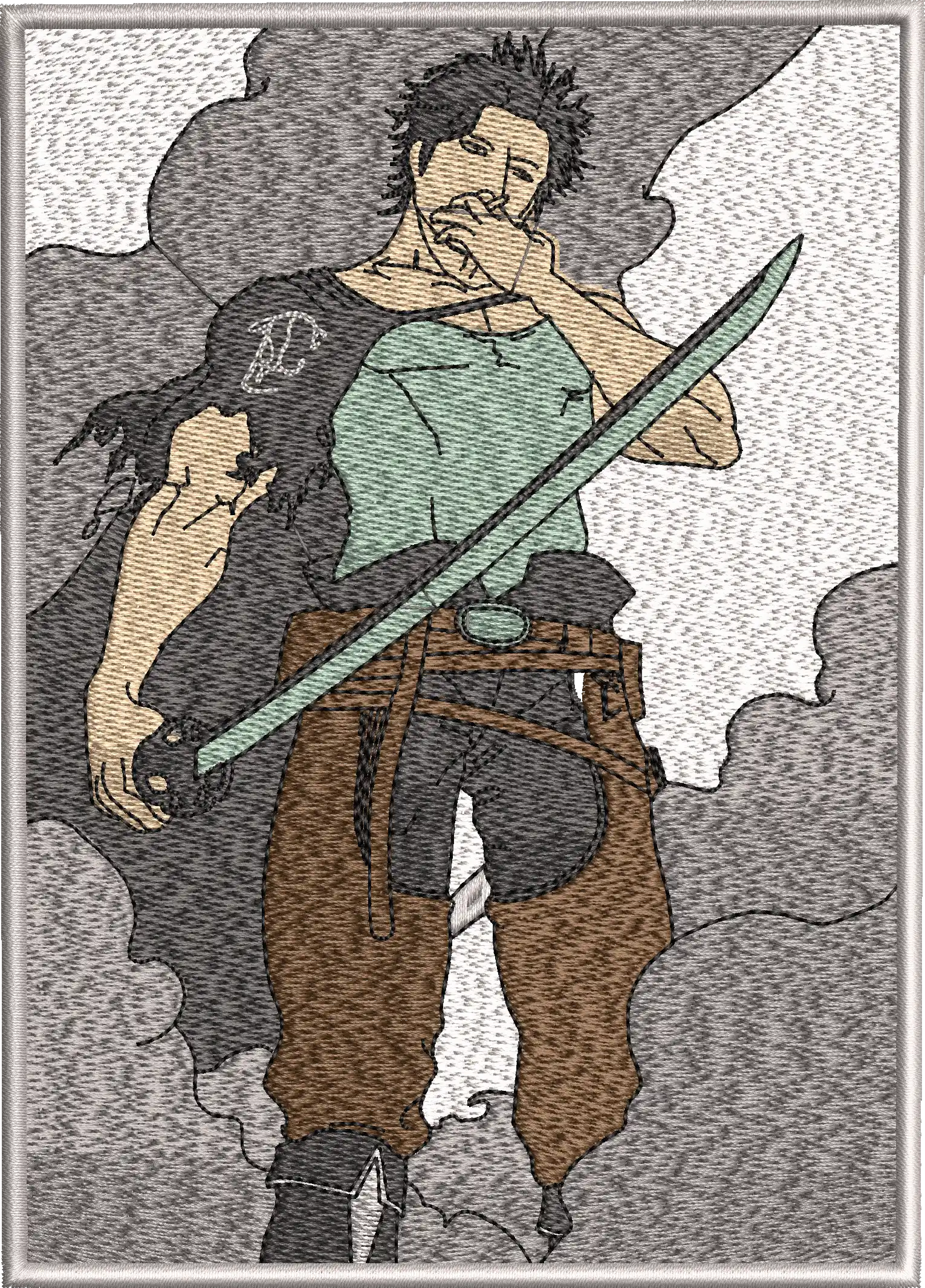  Yami Sukehiro with Katana Embroidered Art  embroidery pattern preview