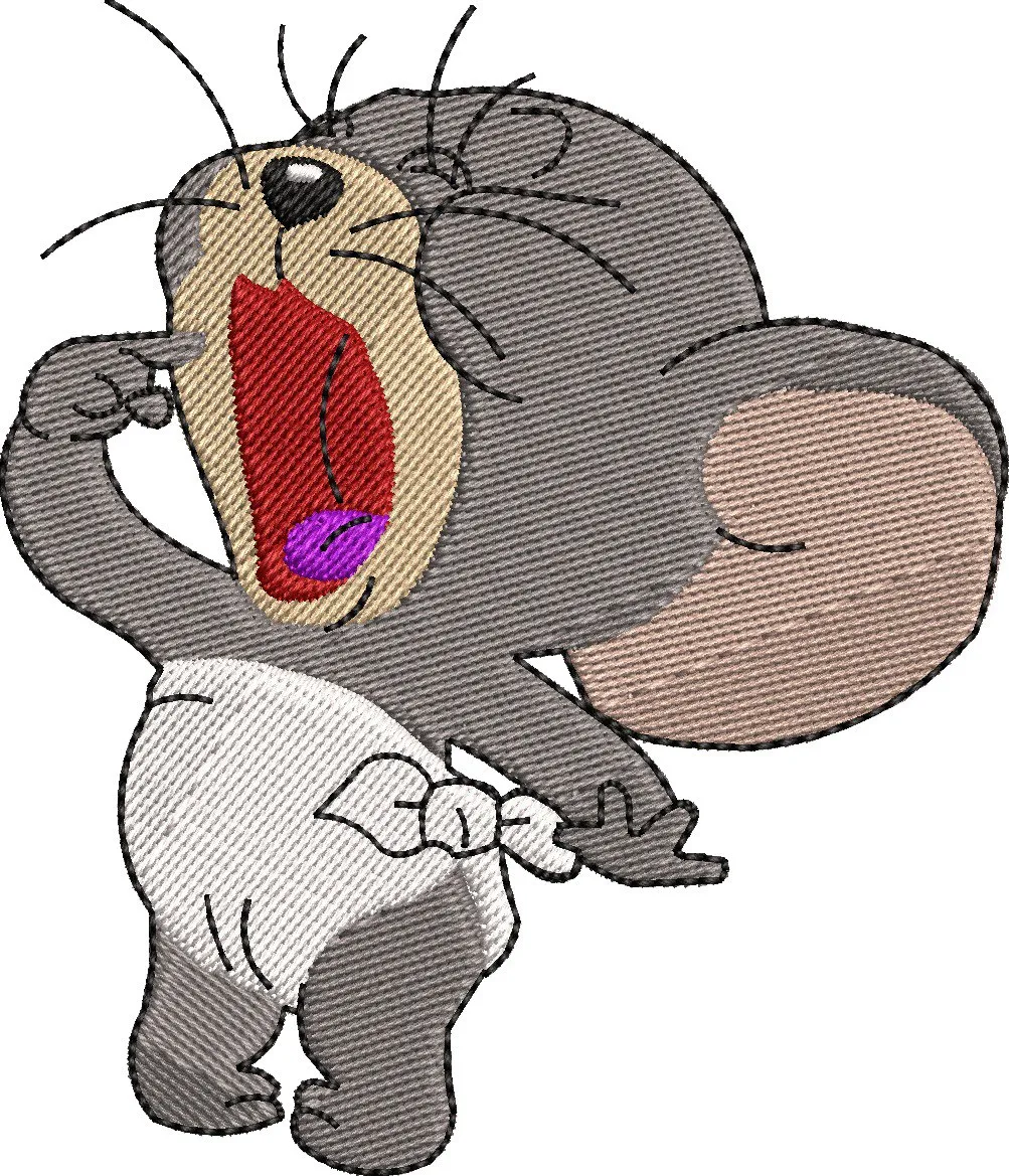  Yawning Baby Mouse Embroidery  embroidery pattern preview