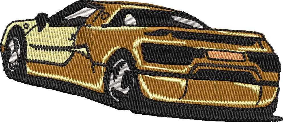  Yellow Sports Car Embroidery Design  embroidery pattern preview