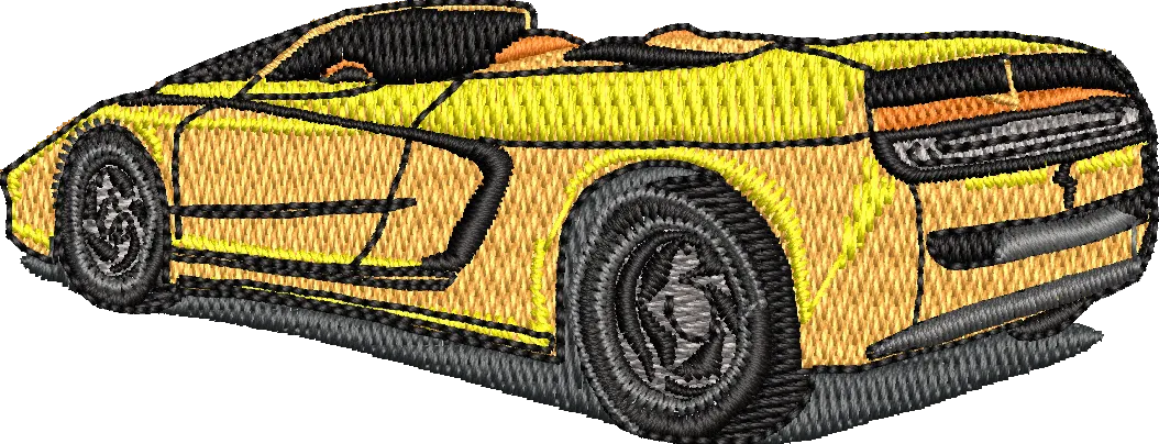  Yellow Sports Convertible Embroidery  embroidery pattern preview