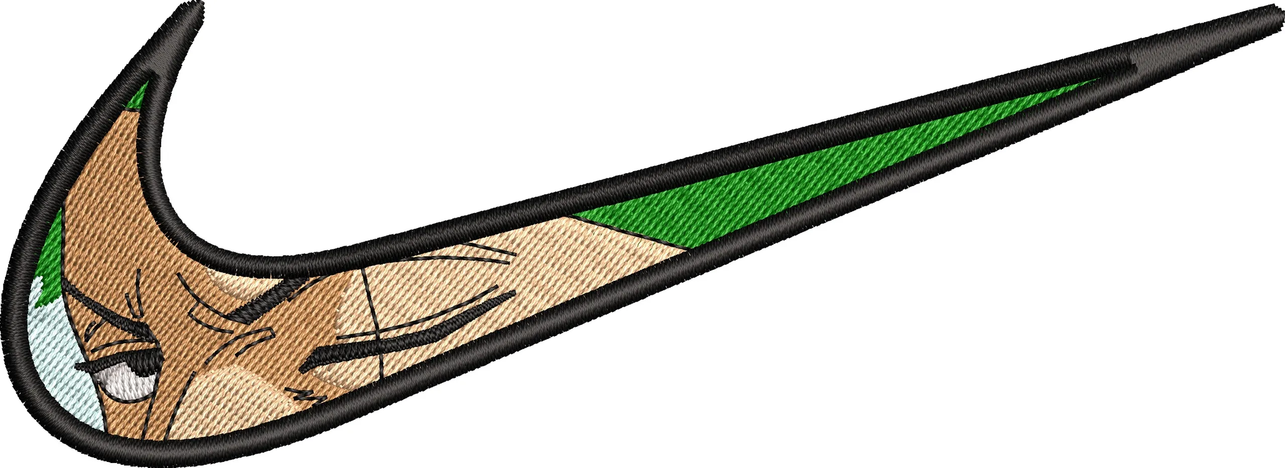  Yusuke Urameshi Face in Nike Swoosh  embroidery pattern preview
