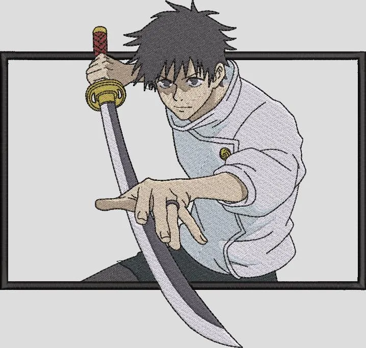  Yuta Okkotsu Sword Pose Jujutsu Kaisen  embroidery pattern preview