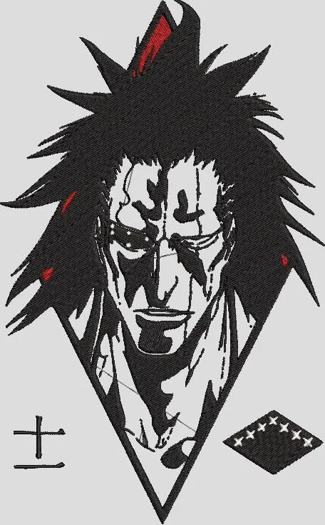  Zaraki Kenpachi Diamond Portrait  embroidery pattern preview