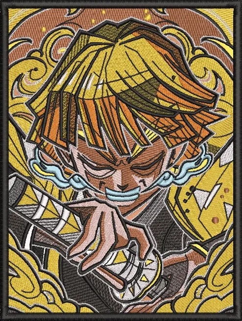  Zenitsu Agatsuma Thunder Breathing Demon Slayer Embroidery  embroidery pattern preview